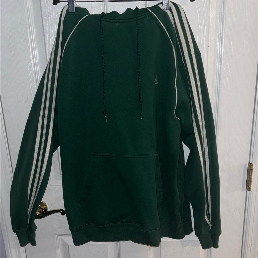 Adidas Forest Green Hoodie with White Accents
